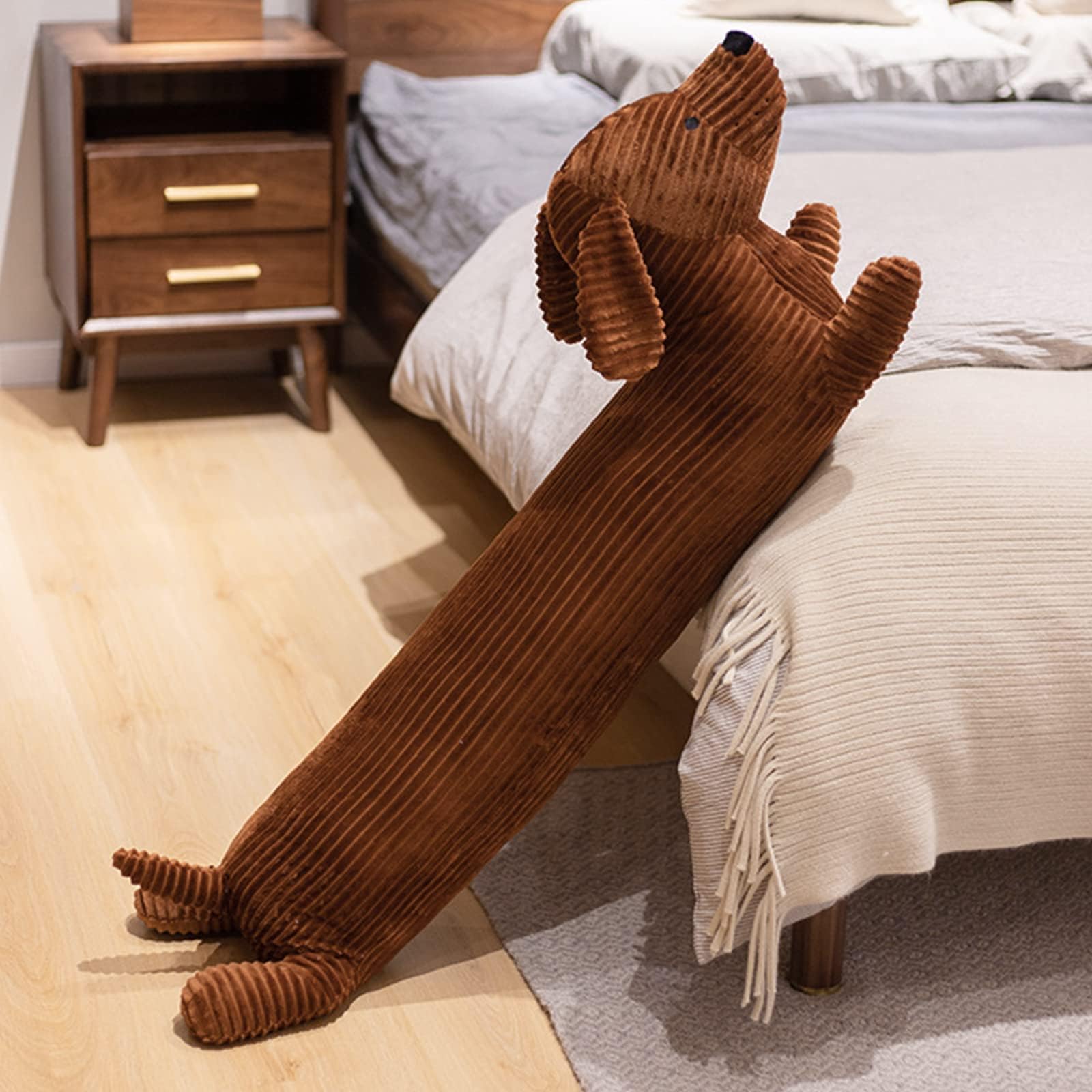 Enhopty 43    Giant Dachshund Dog Plush Pillow Puppy Wolf Stuffed Animal Plushie Hugging Long Body Throw Sleeping Pillow For Kid